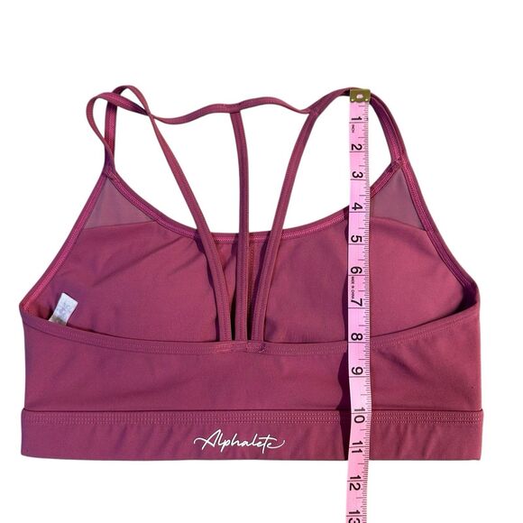 Alphalete Tri Sports Bra Pink Womens Small Strappy Padded Stretcg - Picture 12 of 13